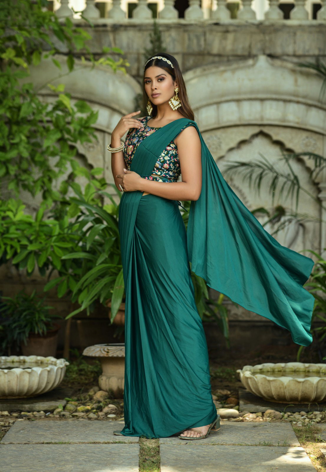 Yatri By Teeya Lycra Ready Party Wear Sarees Catalog